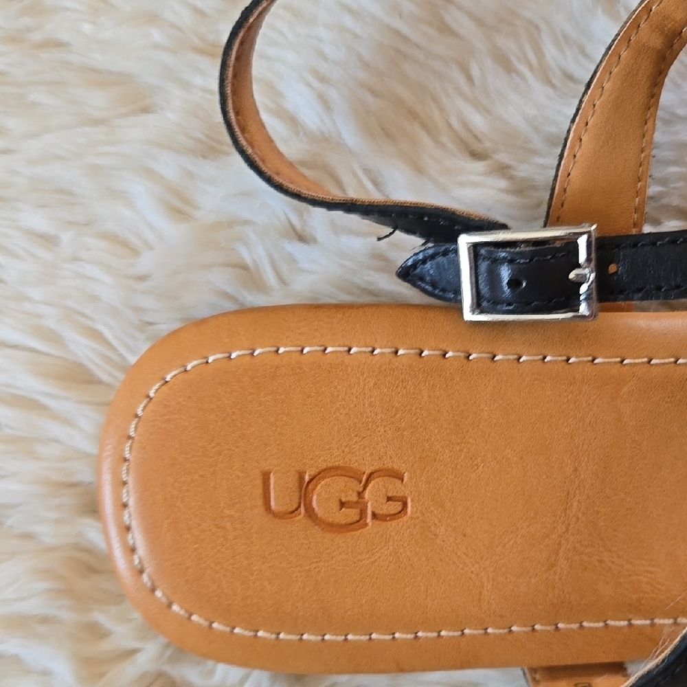 UGG Women's Black Sandals 🤎 Size 10 NEW - Picture 8 of 9
